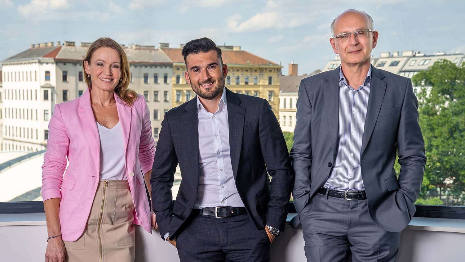 v. l. n. r. Manuela Hagenauer, MBA, Alexander Humer, MSC, Alexander Rainsberger v. l. n. r. Manuela Hagenauer, MBA, Alexander Humer, MSC, Alexander Rainsberger